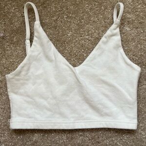 Brandy Melville Cream V-Neck Top